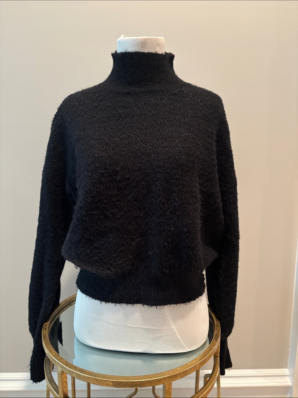 Molly Bracken Black Turtleneck Sweater Size Medium